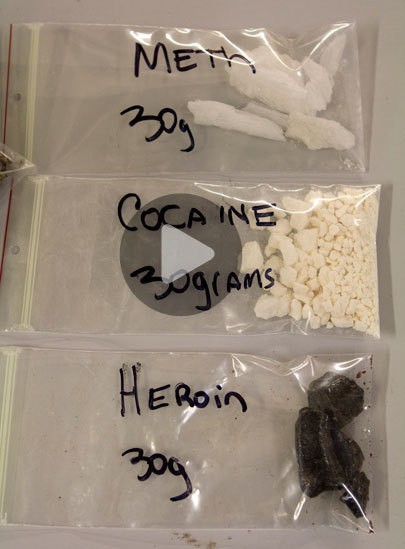 Although the majority of narcotics seized by the Santa Cruz County Sheriff's Department is marijuana, officials say they also see methamphetamine, cocaine and heroin. Photo by Alex Lancial.