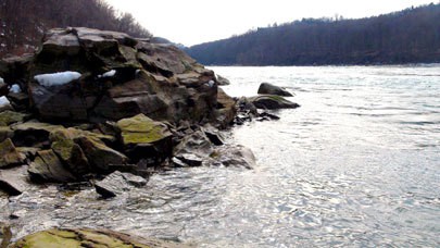The Niagara River at Devil's Hole State Park, N.Y. On average, 200,000 cubic feet of water per second flow down the river. A bi-lateral effort to clean up the river has been a success but new environmental threats have arisen. Photo by Andrew Knochel.