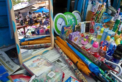 Merchandise sold at the bi-national market in border town of Comendador, Dominican Republic.