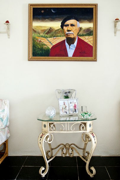 Oscar Lopez Rivera spends some of his time in Terra Haute Federal Correctional Institution painting revolutionary figures. Several paintings are on display at his niece's house in San Sebastian, his hometown. Photo by Molly J. Smith