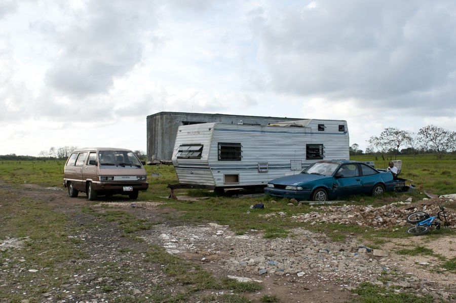 Trailers wait to be fixed on the terreno in Toa Baja, Puerto Rico. Residents are still waiting for permission to legally live on the land. Photo by Molly J. Smith