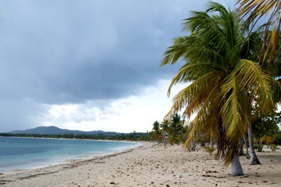 Clouds roll over Sun Bay on Vieques Island, several miles off the main island of Puerto Rico. Photo by Molly J. Smith