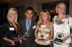 Cronkite students win Hearst medallions: (from left) Jill Galus and Colton Shone, radio finalists; and Amber Dixon and Liz McKernan, TV finalists.