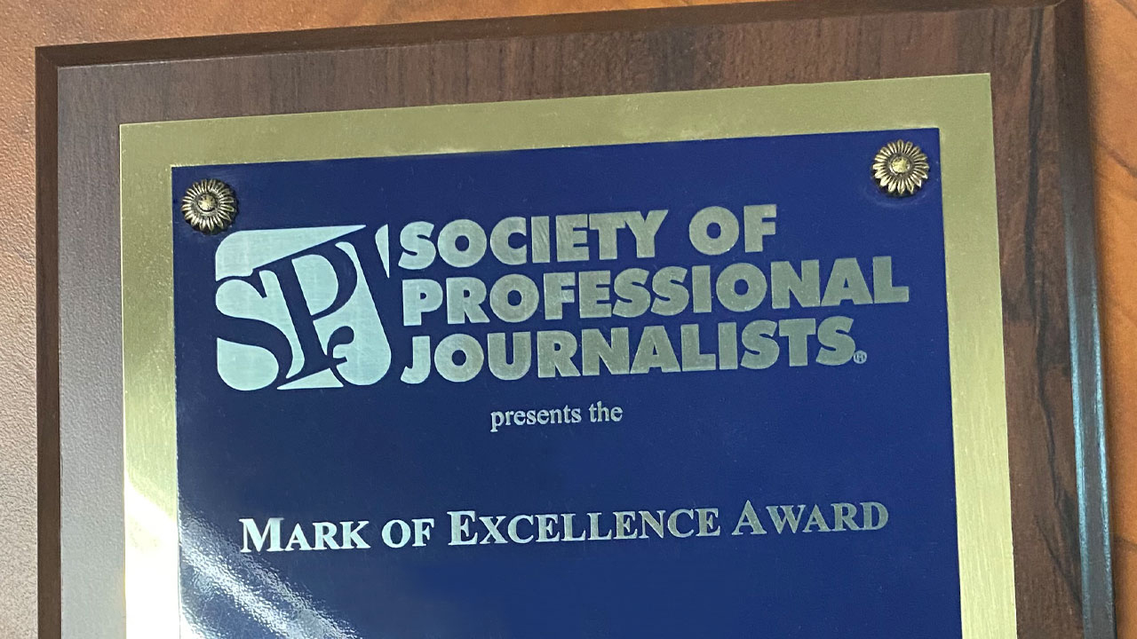 spj award, society of professional journalists, mark of excellence