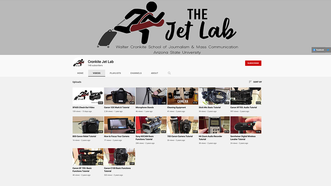 JET Lab YouTube video grid